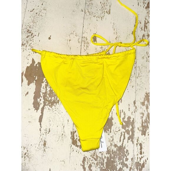 Monica Hansen size M Yellow Single Tie String Bikini Bottom Cheeky Zafferano New - Picture 4 of 7